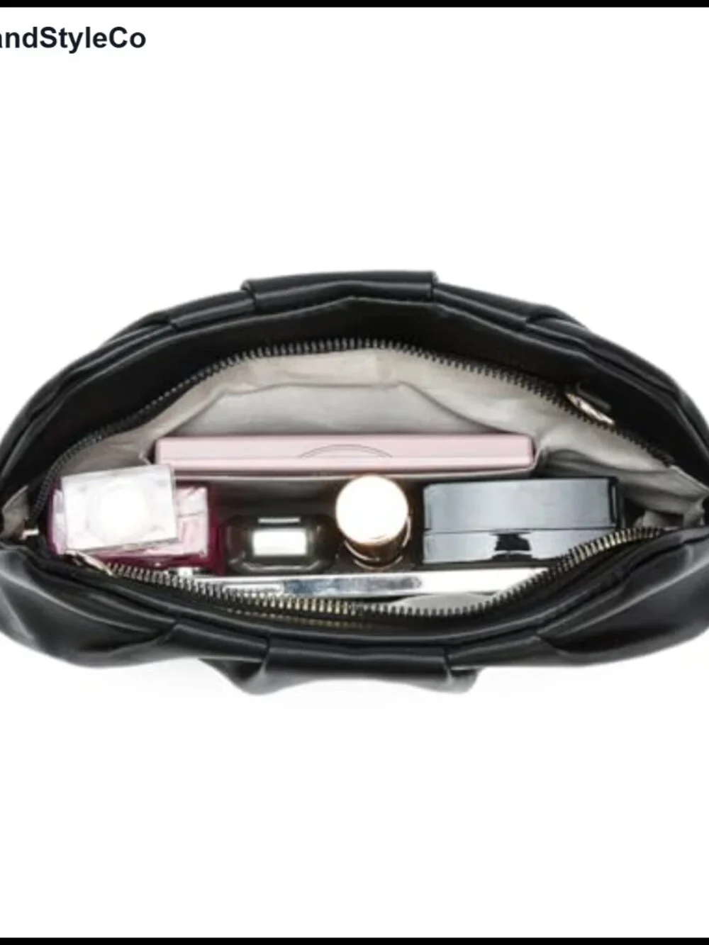 Fashion Cloud Shape Fold Leather Clutch Evening Bag with Chain